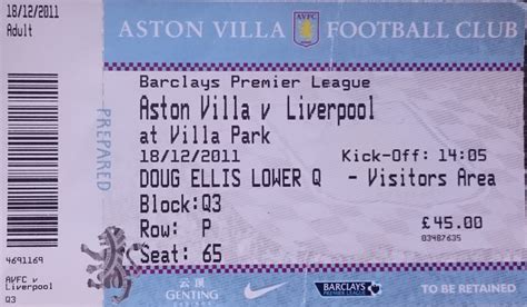 aston villa match tickets